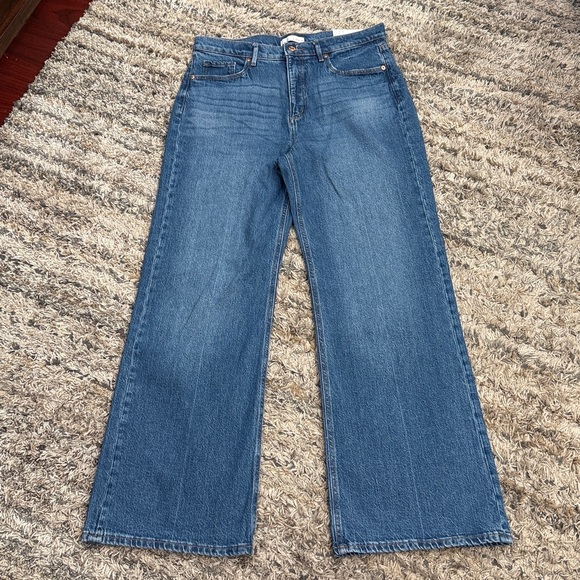 NWT LOFT Mid-Wash the wide leg high rise regular fit Jeans sz 30 - Picture 13 of 14